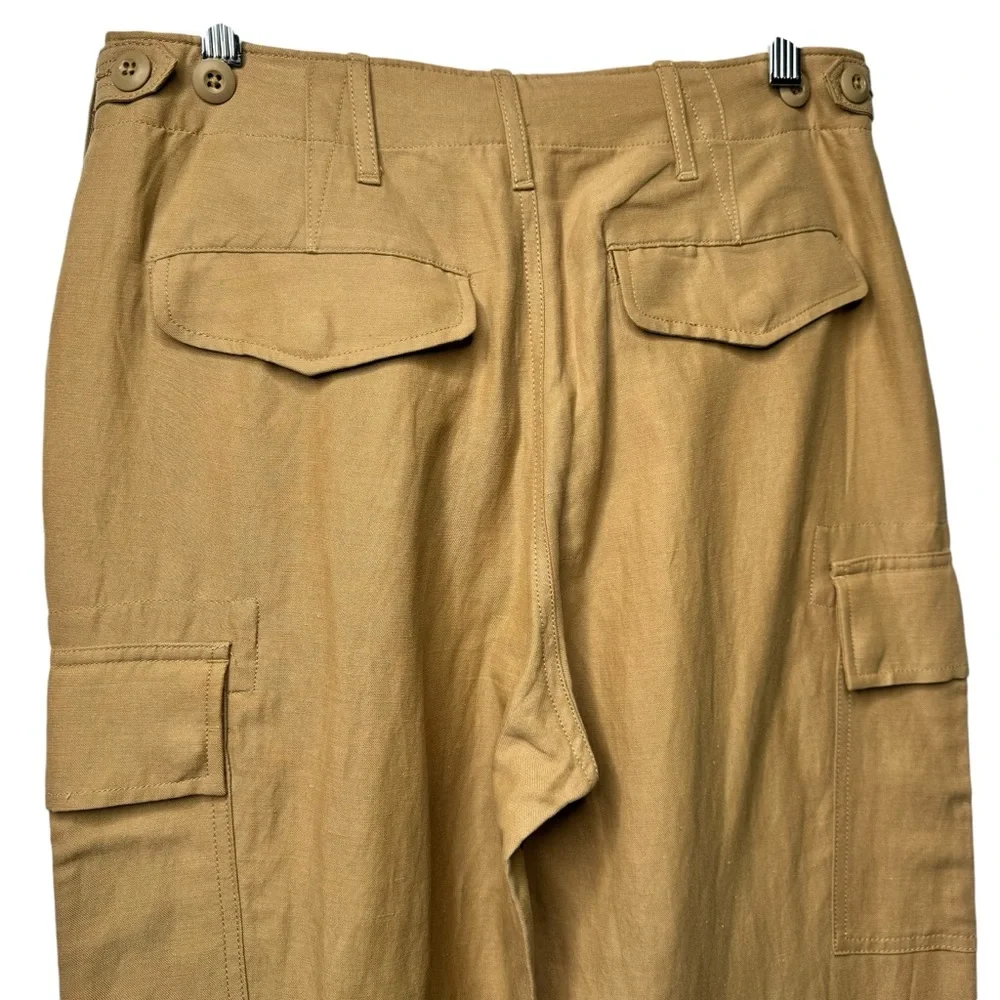 Polo Ralph Lauren Khaki Silk/Linen Blend Cargo Pants NWT 6 - Picture 9 of 10